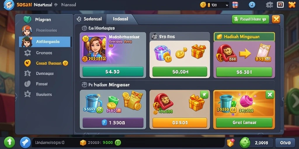 Screenshot menunjukkan layar permainan yang menarik.