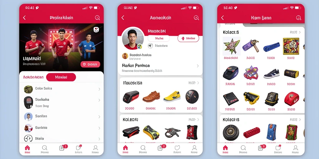 Tampilan utama aplikasi dengan berbagai pilihan slot.